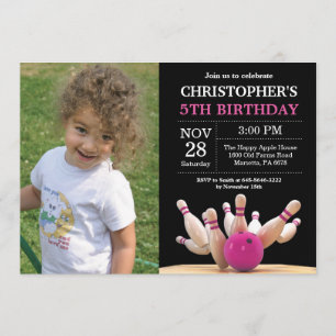Invitation d'anniversaire de Bowling Anniversaire 