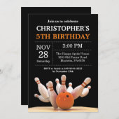 Invitation d'anniversaire de Bowling Anniversaire (Devant / Derrière)