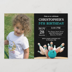 Invitation d'anniversaire de Bowling Fête d'annive
