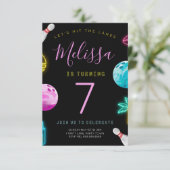 Invitation D'Anniversaire De Bowling Moderne Pour  (Debout devant)