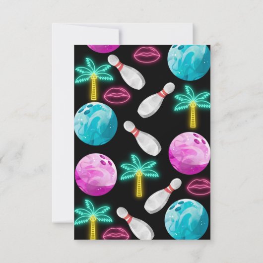 Invitation D'Anniversaire De Bowling Moderne Pour (Dos)