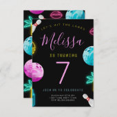 Invitation D'Anniversaire De Bowling Moderne Pour  (Devant / Derrière)