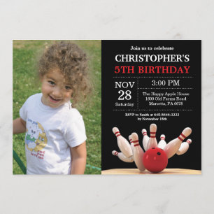 Invitation d'anniversaire de Bowling Partie d'anni