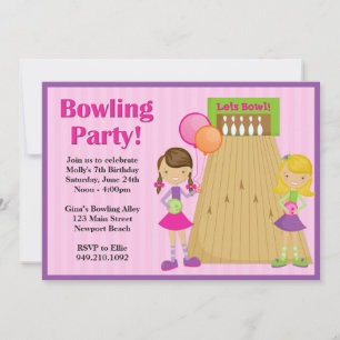 Invitation d'anniversaire de Bowling Party