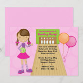 Invitation d'anniversaire de Bowling Party (Devant / Derrière)