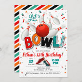 Invitation d'anniversaire de Bowling pour Bowling  (Devant / Derrière)