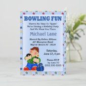 Invitation d'anniversaire de bowling pour enfants (Debout devant)