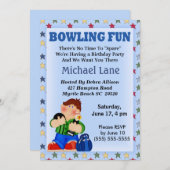 Invitation d'anniversaire de bowling pour enfants (Devant / Derrière)