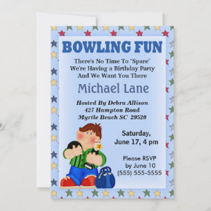 Invitation d'anniversaire de bowling pour enfants