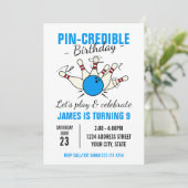 Invitation d'anniversaire de bowling pour garçons (Debout devant)