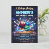 Invitation d'anniversaire de bowling Space personn (Debout devant)