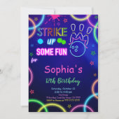 Invitation d'anniversaire de bowling STRIKE UP (Devant)