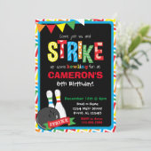 Invitation d'anniversaire de bowling, tableau de b (Debout devant)