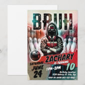 Invitation d'anniversaire de bowling | T'es INVITÉ (Devant / Derrière)