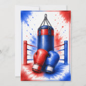 Invitation d'anniversaire de boxe à l'aquarelle (Dos)