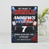 Invitation d'anniversaire de boxe personnalisée (Debout devant)