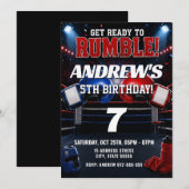 Invitation d'anniversaire de boxe personnalisée (Devant / Derrière)
