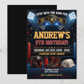 Invitation d'anniversaire de boxe personnelle prêt (Devant / Derrière)