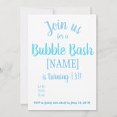 Invitation d'anniversaire de Bubble Bash (Dos)