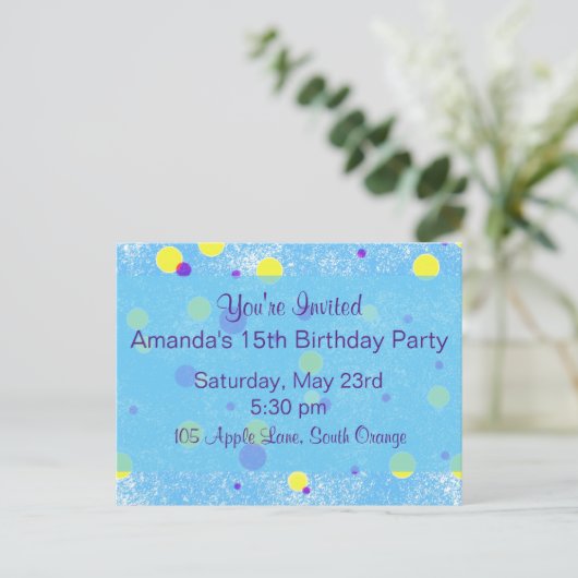 Invitation d'anniversaire de Bubble Dot (Debout devant)