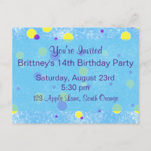 Invitation d'anniversaire de Bubble Dot