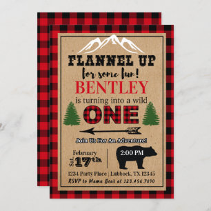 Invitation d'anniversaire de Buffalo Plaid