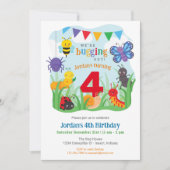 Invitation d'anniversaire de bugs, jolie fête de b (Devant)