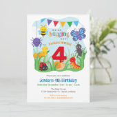 Invitation d'anniversaire de bugs, jolie fête de b (Debout devant)