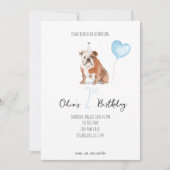 Invitation d'anniversaire de Bulldog anglais - Gar (Devant)