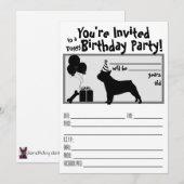Invitation d'anniversaire de Bulldog en France (Devant / Derrière)