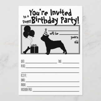 Invitation d'anniversaire de Bulldog en France