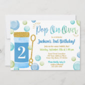 Invitation d'anniversaire de bulle | Aquarelle, bl (Devant)