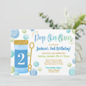 Invitation d'anniversaire de bulle | Aquarelle, bl (Debout devant)