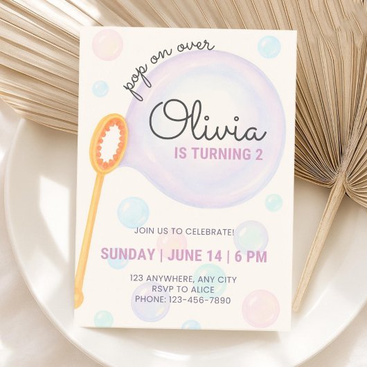 Invitation d'anniversaire de bulle, deuxième Invit