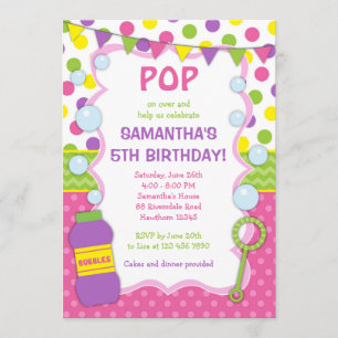 Invitation d'anniversaire de bulle / Invitation de
