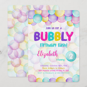Invitation d'anniversaire de Bulles