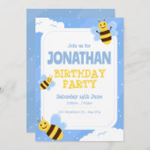 Invitation d'anniversaire de Bumble Bee, 1er anniv (Devant / Derrière)