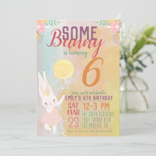 Invitation D'Anniversaire De Bunny (Debout devant)