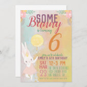 Invitation D'Anniversaire De Bunny (Devant / Derrière)