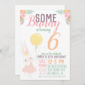 Invitation D'Anniversaire De Bunny (Devant / Derrière)