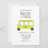 Invitation d'anniversaire de bus pour tout âge (Devant)