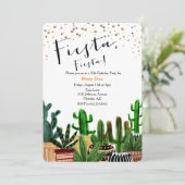 Invitation d'anniversaire de cactus de fête pour t (Debout devant)