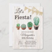 Invitation d'anniversaire de cactus de fête pour t (Devant)