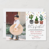 Invitation d'anniversaire de cactus de fête pour t (Devant)