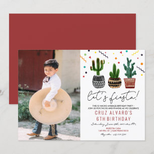 Invitation d'anniversaire de cactus de fête pour t