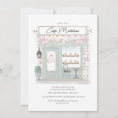Invitation d'anniversaire de café parisien (Devant)