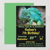 Invitation d'anniversaire de caméléon (Devant / Derrière)