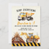 Invitation d'anniversaire de camion à benne de con (Devant)