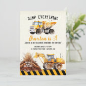 Invitation d'anniversaire de camion à benne de con (Debout devant)