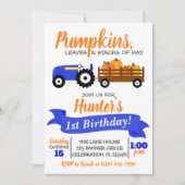 Invitation d'anniversaire de camion citrouille - T (Devant)